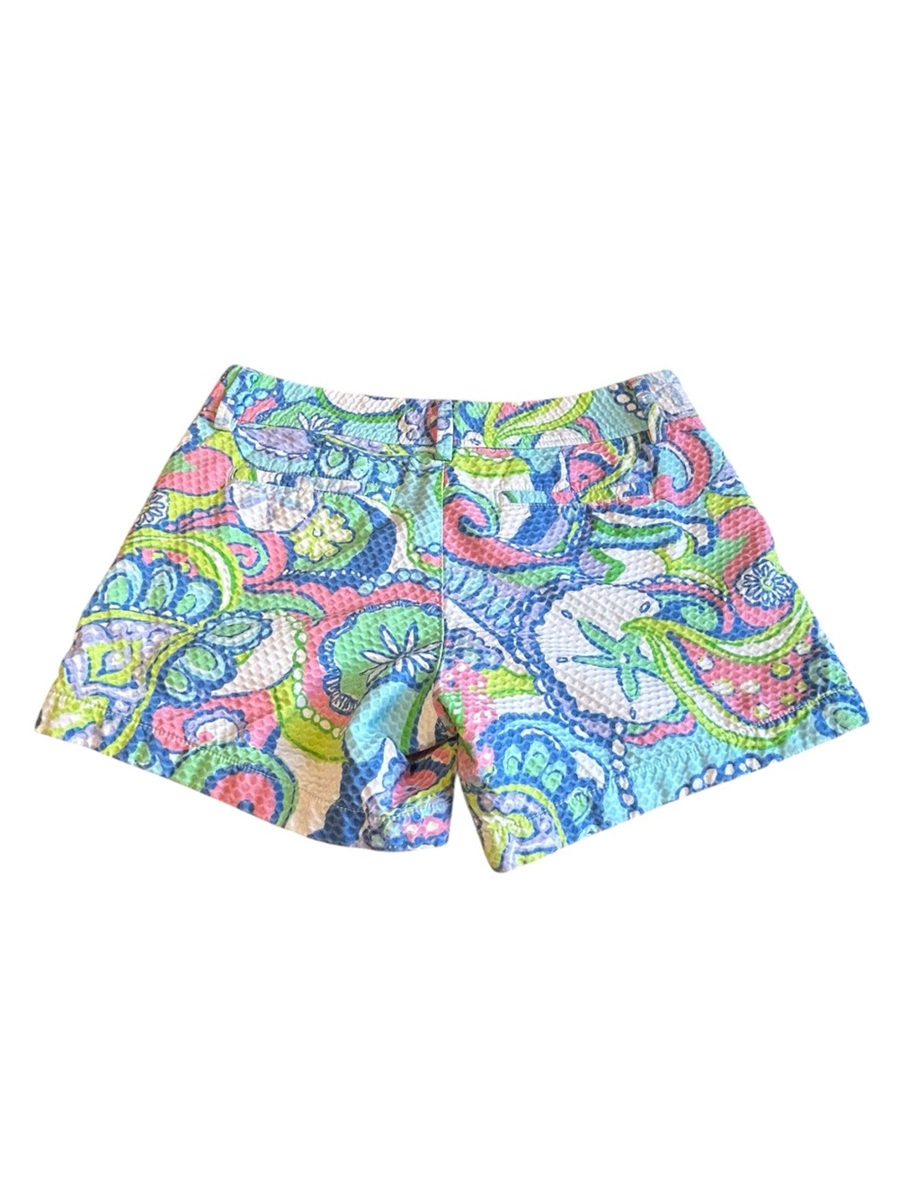 Lilly Pulitzer Callahan Shorts Womens 6 Conch Republic Paisley Seersucker - Picture 2 of 10
